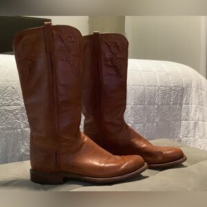 Lucchese Vintage Honey Rose Tall Leather Boots Size 11